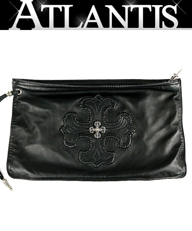 CHROME HEARTS Filigree Plus Leather Bag Black Size ONE SIZE