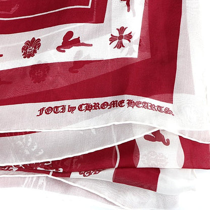 CHROME HEARTS FOTI Silk Scarf Red/White Size ONE SIZE