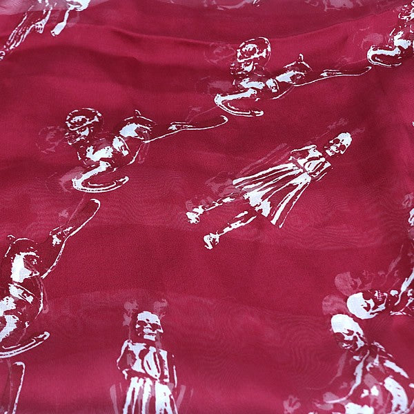 CHROME HEARTS FOTI Silk Scarf Red/White Size ONE SIZE