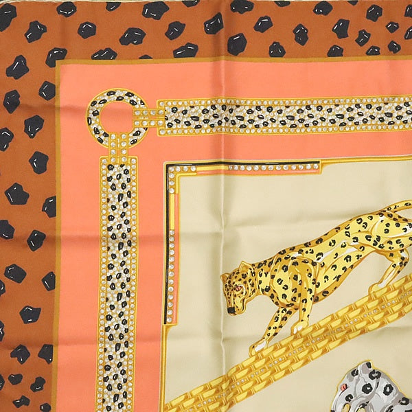 Cartier Must de Cartier Leopard Scarf Brown Size ONE SIZE