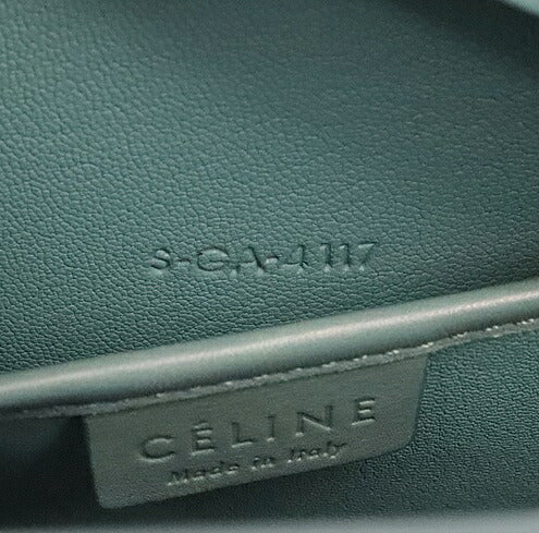 CELINE Luggage Nano Shopper Leather Light Blue Bag Size ONE SIZE