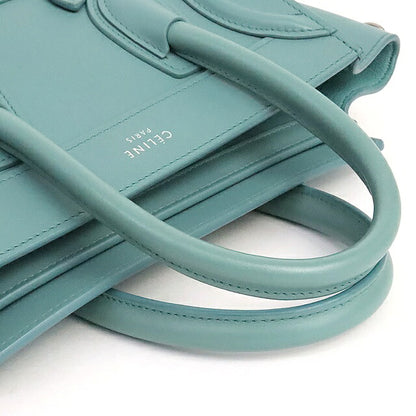 CELINE Luggage Nano Shopper Leather Light Blue Bag Size ONE SIZE