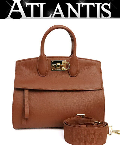 Salvatore Ferragamo Studio Leather Bag Brown Size ONE SIZE