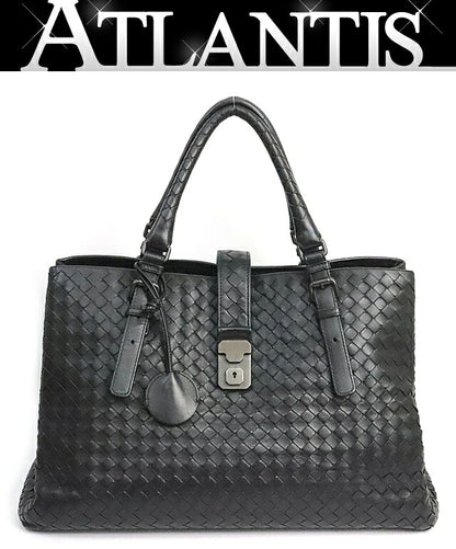 BOTTEGA VENETA Intrecciato Roma Bag Black Size ONE SIZE