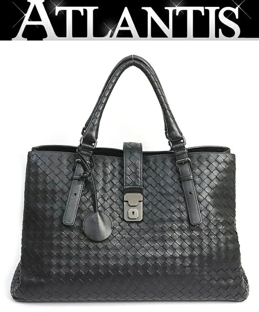 BOTTEGA VENETA Intrecciato Roma Bag Black Size ONE SIZE