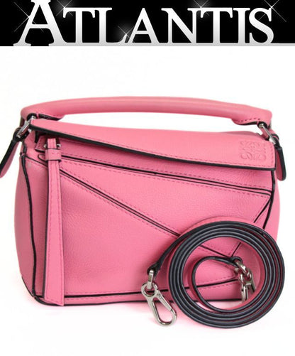 LOEWE Puzzle Bag Mini Leather 2WAY Bag Pink Size ONE SIZE