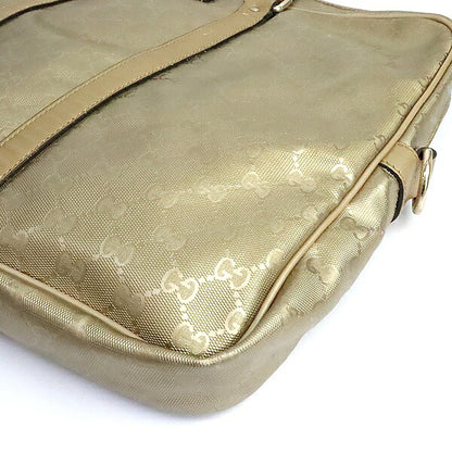 GUCCI GG Imprime PVC Leather Briefcase Gold Size ONE SIZE