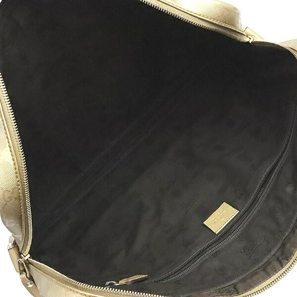 GUCCI GG Imprime PVC Leather Briefcase Gold Size ONE SIZE