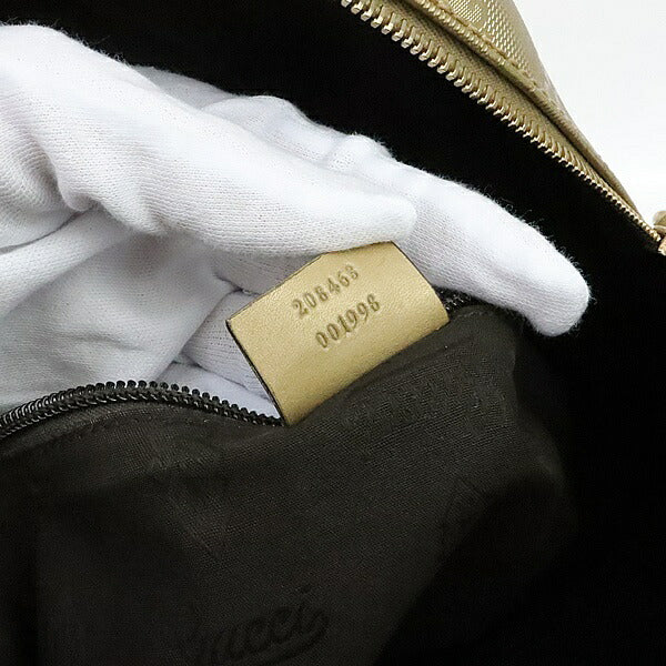GUCCI GG Imprime PVC Leather Briefcase Gold Size ONE SIZE