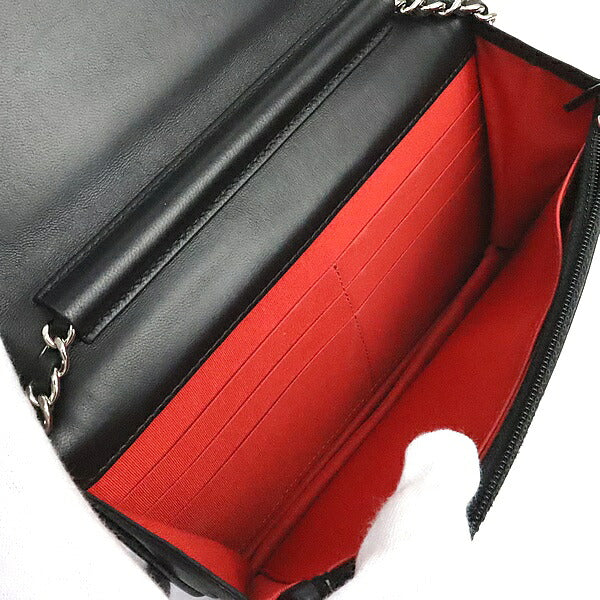 CHANEL Typography Computer Print Chain Wallet Shoulder Bag Size ONE SIZE