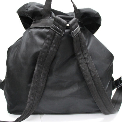 PRADA Triangle Logo Double Backpack Black Size ONE SIZE