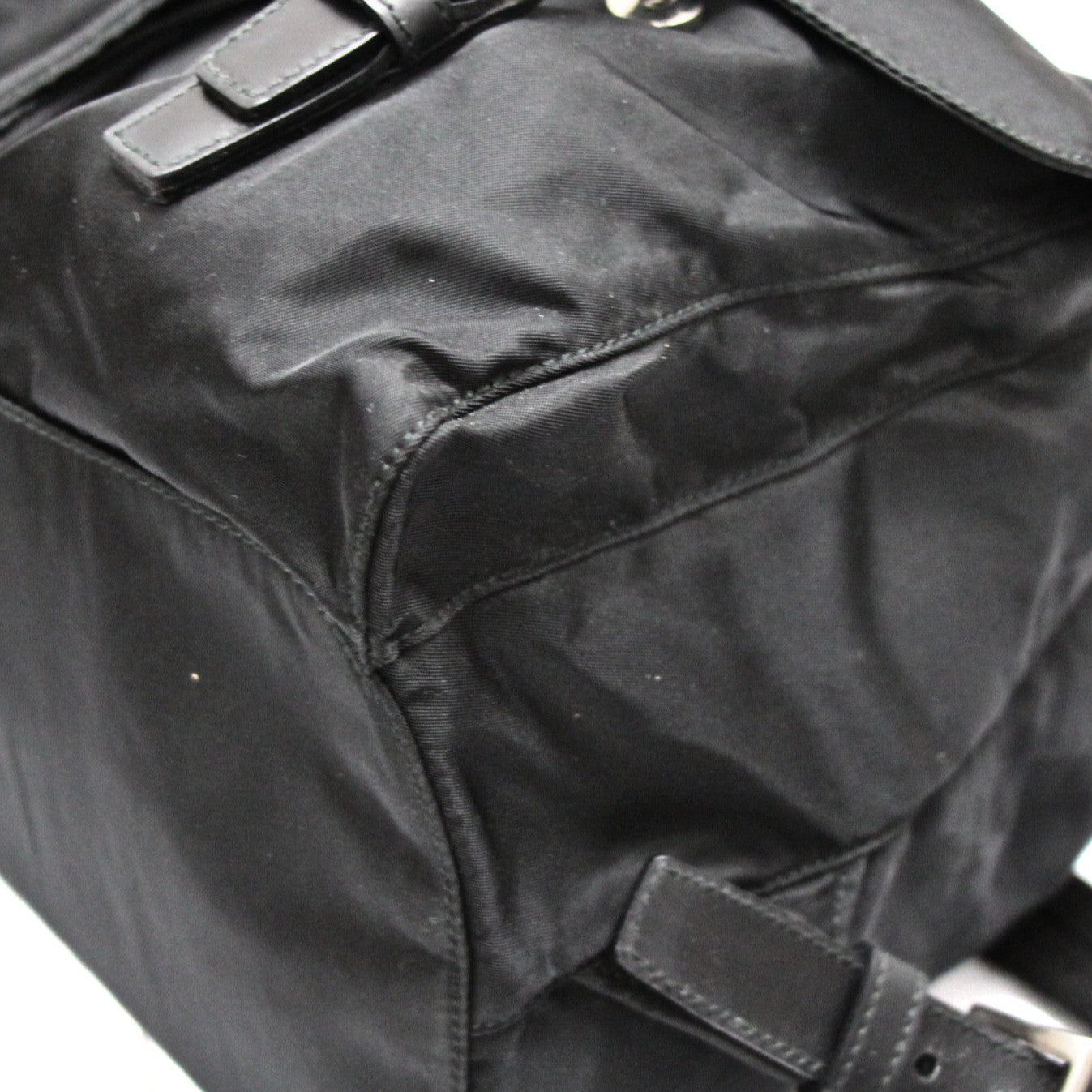 PRADA Triangle Logo Double Backpack Black Size ONE SIZE