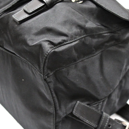 PRADA Triangle Logo Double Backpack Black Size ONE SIZE