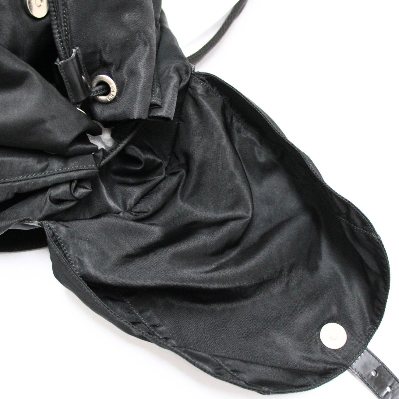 PRADA Triangle Logo Double Backpack Black Size ONE SIZE