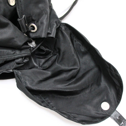 PRADA Triangle Logo Double Backpack Black Size ONE SIZE