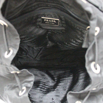 PRADA Triangle Logo Double Backpack Black Size ONE SIZE