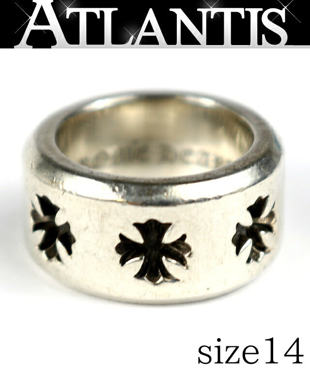 CHROME HEARTS CH Plus Thick Band Silver Ring Size ONE SIZE