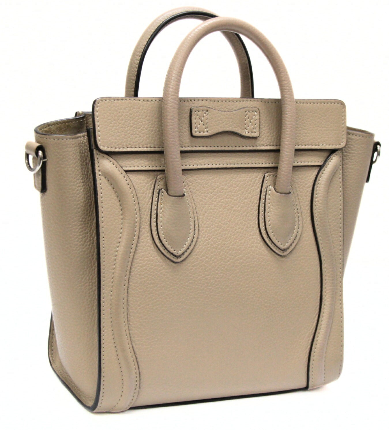 CELINE Luggage Nano Shopper Greige 2-Way Bag Size ONE SIZE