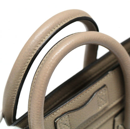 CELINE Luggage Nano Shopper Greige 2-Way Bag Size ONE SIZE