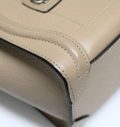 CELINE Luggage Nano Shopper Greige 2-Way Bag Size ONE SIZE