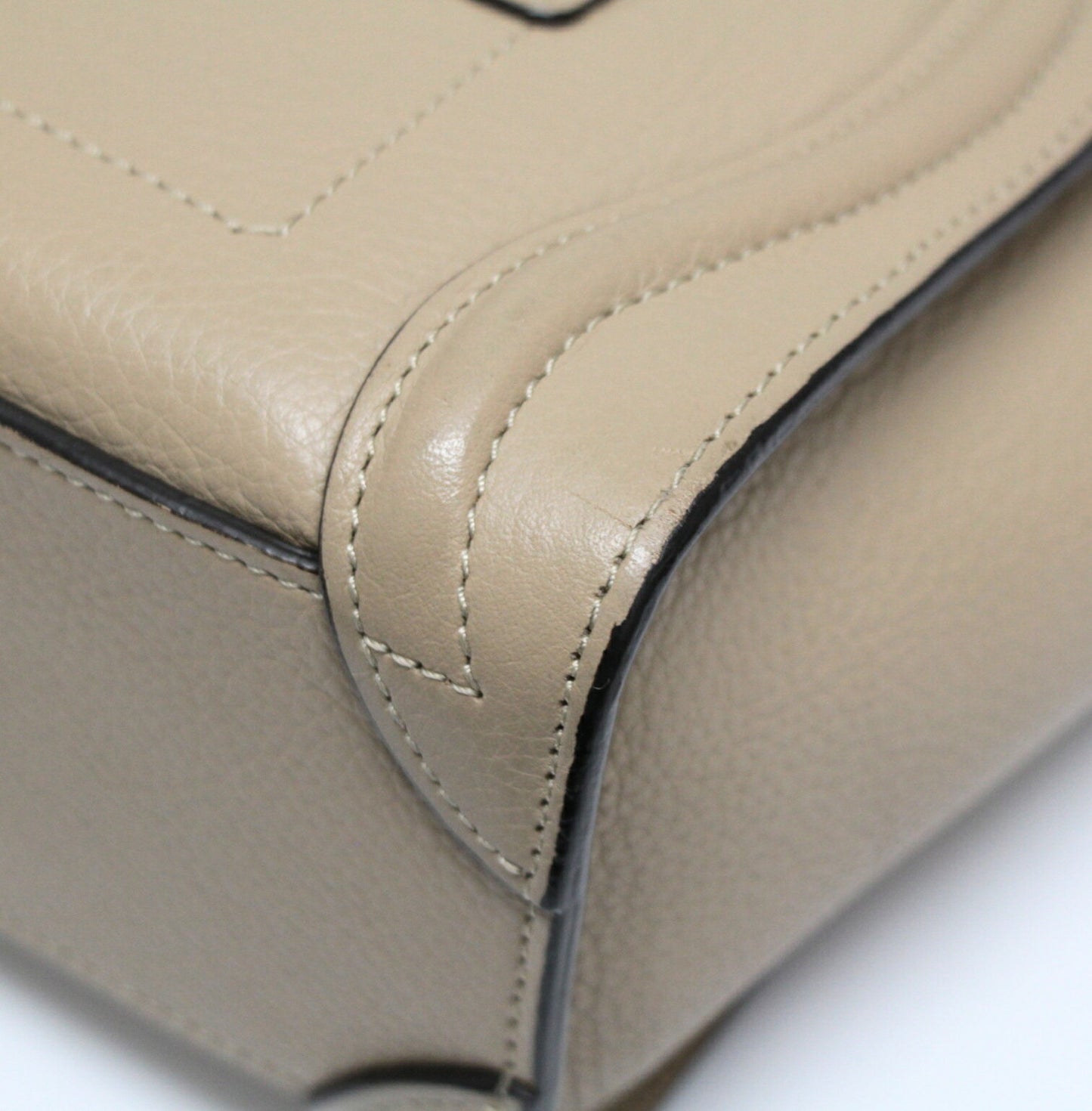 CELINE Luggage Nano Shopper Greige 2-Way Bag Size ONE SIZE