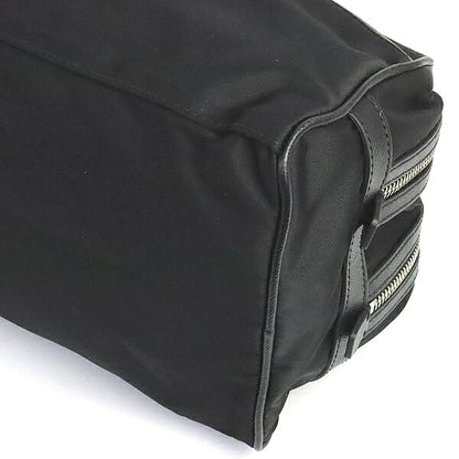 PRADA Triangle Logo Nylon Clutch Bag Black Size ONE SIZE