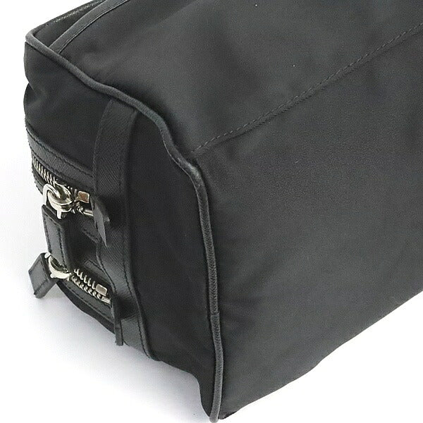 PRADA Triangle Logo Nylon Clutch Bag Black Size ONE SIZE