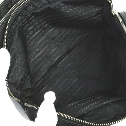 PRADA Triangle Logo Nylon Clutch Bag Black Size ONE SIZE