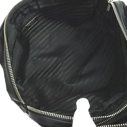 PRADA Triangle Logo Nylon Clutch Bag Black Size ONE SIZE