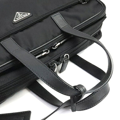 PRADA Triangle Logo Nylon 2WAY Briefcase Black Size ONE SIZE