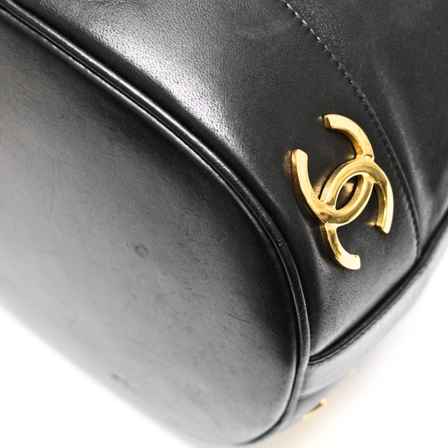 CHANEL Triple Coco Lambskin Bag Black Size ONE SIZE