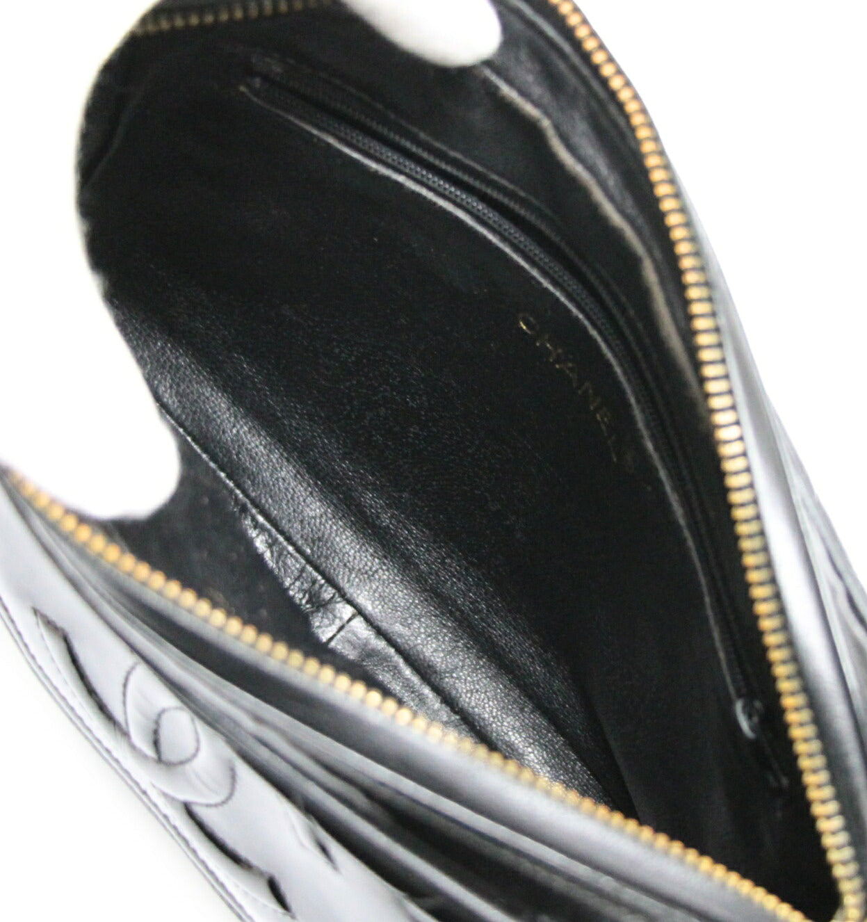 CHANEL Matelasse Fringe Coco Mark Bag Black Size ONE SIZE