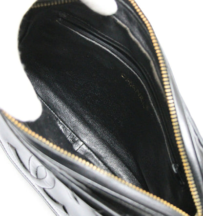 CHANEL Matelasse Fringe Coco Mark Bag Black Size ONE SIZE