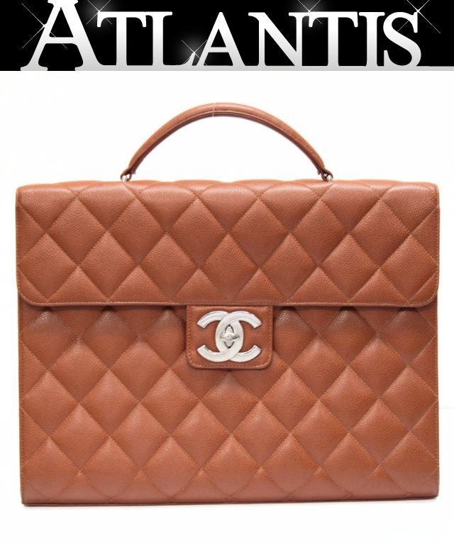 CHANEL Matelasse Caviar Skin Brown Briefcase Size ONE SIZE