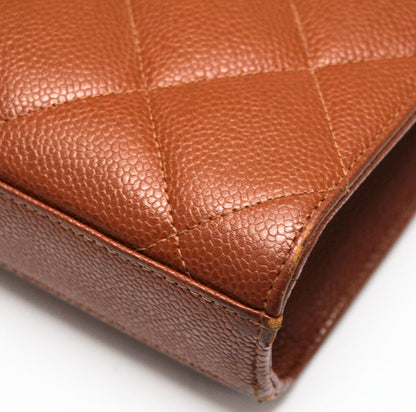 CHANEL Matelasse Caviar Skin Brown Briefcase Size ONE SIZE