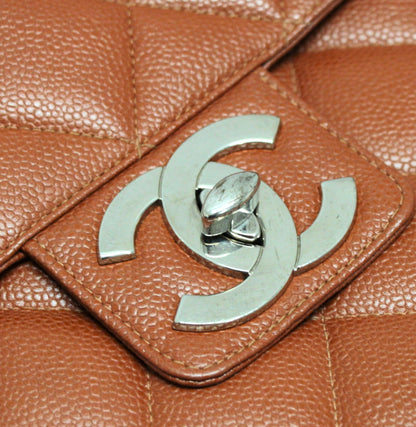 CHANEL Matelasse Caviar Skin Brown Briefcase Size ONE SIZE