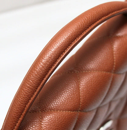 CHANEL Matelasse Caviar Skin Brown Briefcase Size ONE SIZE