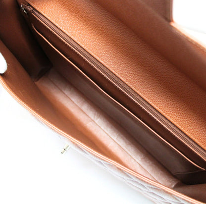 CHANEL Matelasse Caviar Skin Brown Briefcase Size ONE SIZE