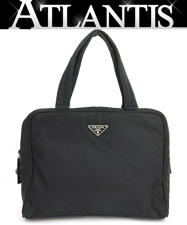 PRADA Tessuto Nylon Triangle Handbag Black Size ONE SIZE