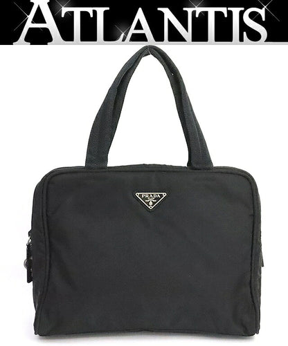 PRADA Tessuto Nylon Triangle Handbag Black Size ONE SIZE