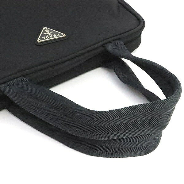 PRADA Tessuto Nylon Triangle Handbag Black Size ONE SIZE