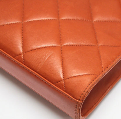 CHANEL Matelasse Lambskin Brown Briefcase Size ONE SIZE