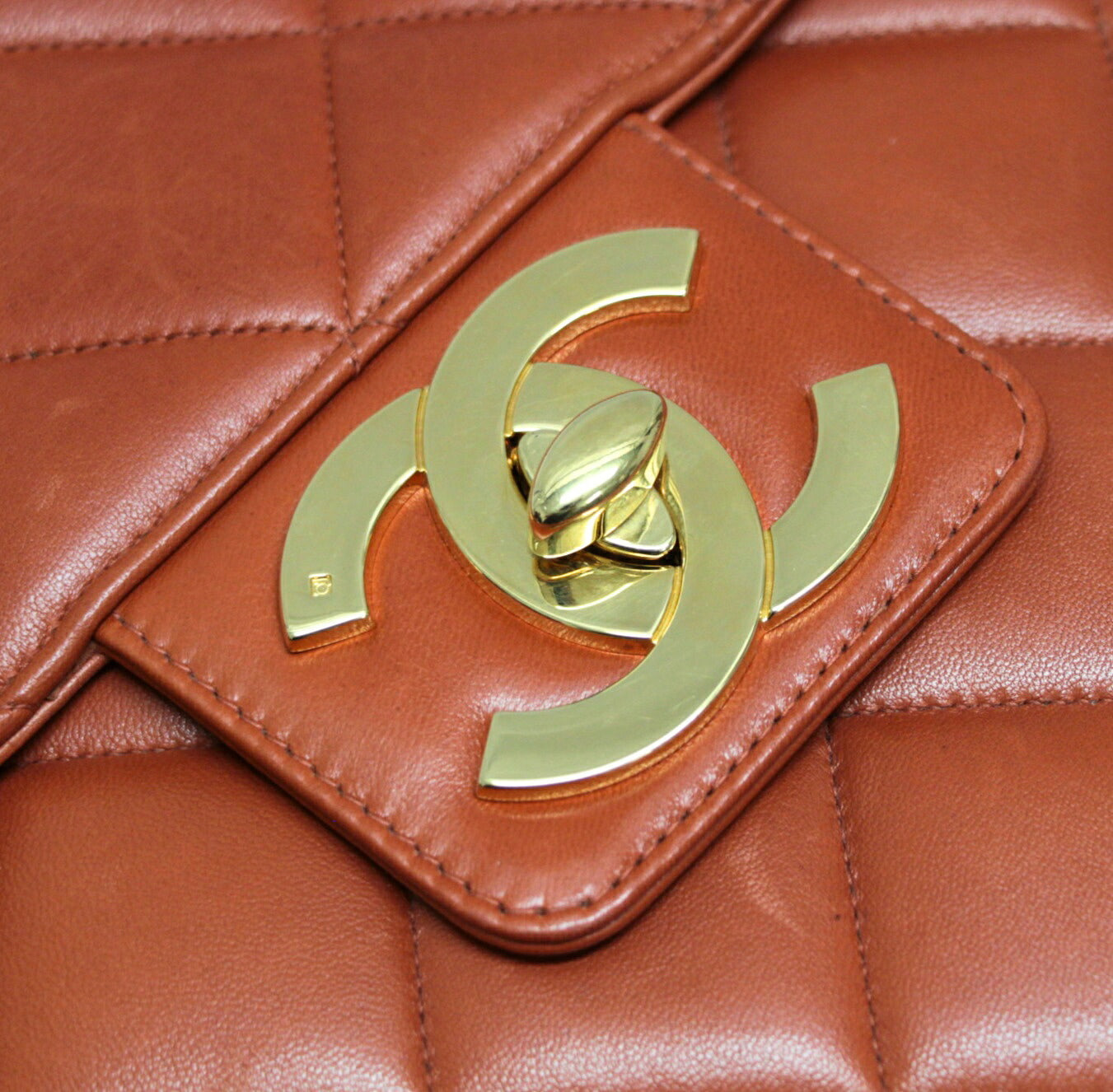 CHANEL Matelasse Lambskin Brown Briefcase Size ONE SIZE