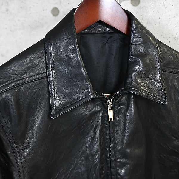 RICK OWENS BRAD Leather Jacket Black Size 48