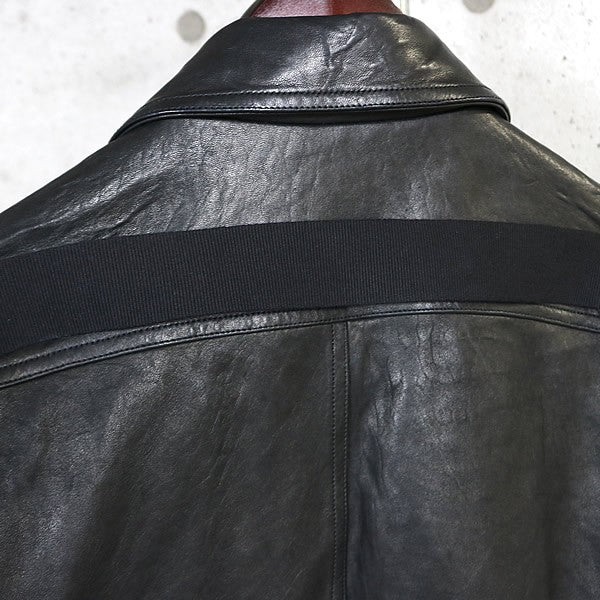 RICK OWENS BRAD Leather Jacket Black Size 48