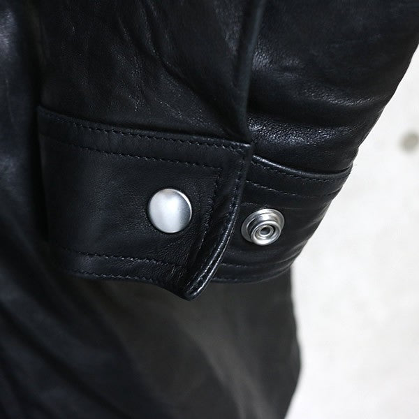 RICK OWENS BRAD Leather Jacket Black Size 48