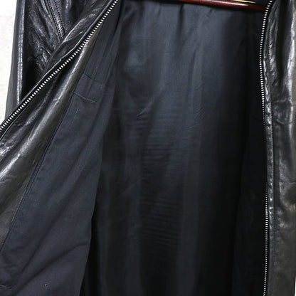 RICK OWENS BRAD Leather Jacket Black Size 48