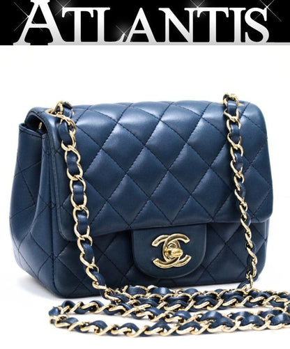 CHANEL Mini Matelasse 17 Lambskin Bag Blue Size ONE SIZE