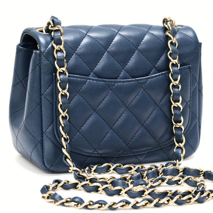 CHANEL Mini Matelasse 17 Lambskin Bag Blue Size ONE SIZE