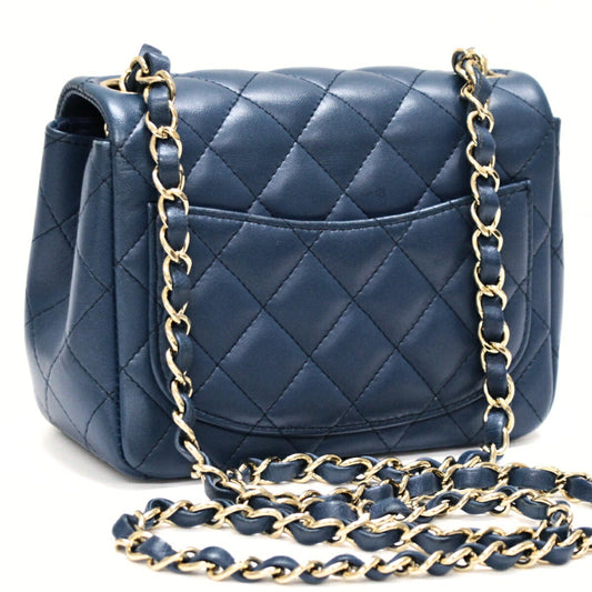 CHANEL Mini Matelasse 17 Lambskin Bag Blue Size ONE SIZE